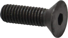Made in USA - 3/8-16 UNC Hex Socket Drive, 82° Flat Screw - Alloy Steel, Black Oxide Finish, Fully Threaded, 1-1/4" OAL - Americas Industrial Supply
