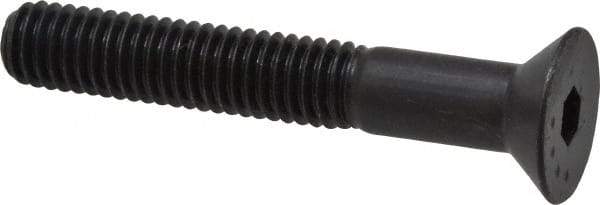 Made in USA - 3/8-16 UNC Hex Socket Drive, 82° Flat Screw - Alloy Steel, Black Oxide Finish, Partially Threaded, 2-1/2" OAL - Americas Industrial Supply
