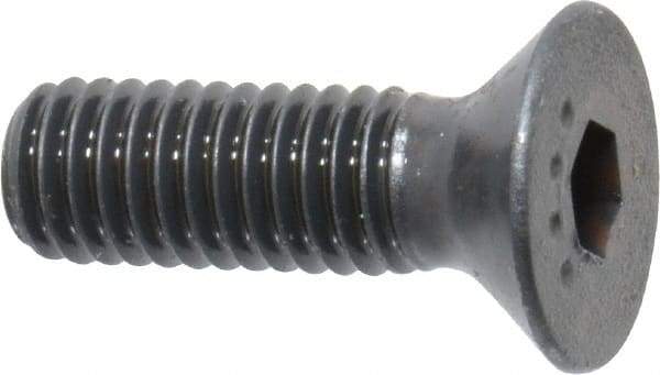 Made in USA - #10-32 UNF Hex Socket Drive, 82° Flat Screw - Alloy Steel, Black Oxide Finish, Fully Threaded, 5/8" OAL - Americas Industrial Supply