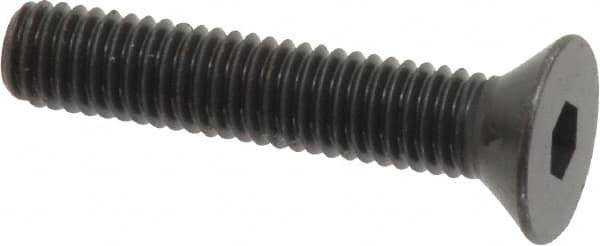 Made in USA - #10-32 UNF Hex Socket Drive, 82° Flat Screw - Alloy Steel, Black Oxide Finish, Fully Threaded, 1" OAL - Americas Industrial Supply