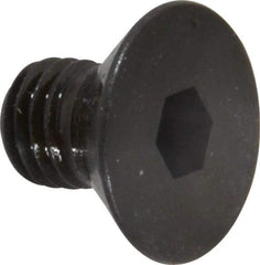Made in USA - 1/4-28 UNF Hex Socket Drive, 82° Flat Screw - Alloy Steel, Black Oxide Finish, Fully Threaded, 3/8" OAL - Americas Industrial Supply