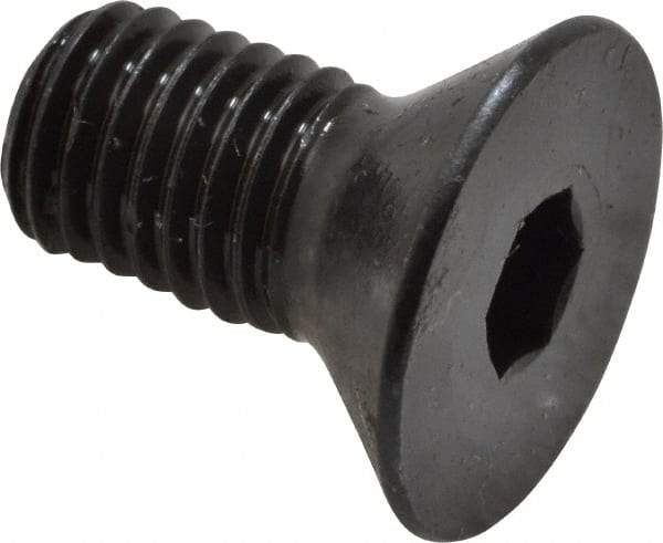 Made in USA - 1/4-28 UNF Hex Socket Drive, 82° Flat Screw - Alloy Steel, Black Oxide Finish, Fully Threaded, 1/2" OAL - Americas Industrial Supply