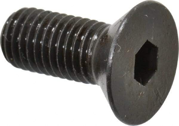 Made in USA - 1/4-28 UNF Hex Socket Drive, 82° Flat Screw - Alloy Steel, Black Oxide Finish, Fully Threaded, 5/8" OAL - Americas Industrial Supply