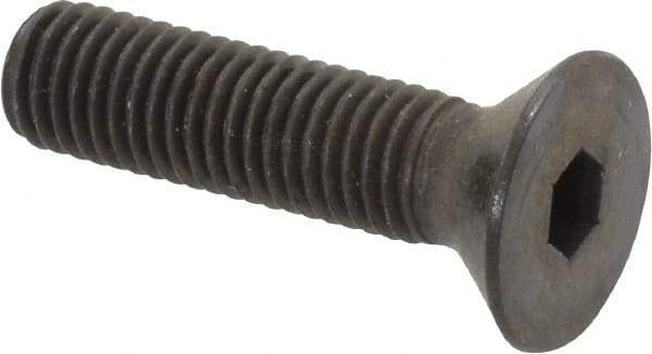 Made in USA - 1/4-28 UNF Hex Socket Drive, 82° Flat Screw - Alloy Steel, Black Oxide Finish, Fully Threaded, 1" OAL - Americas Industrial Supply