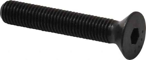 Made in USA - 1/4-28 UNF Hex Socket Drive, 82° Flat Screw - Alloy Steel, Black Oxide Finish, Fully Threaded, 1-1/2" OAL - Americas Industrial Supply