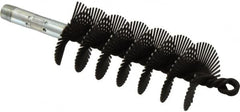 Schaefer Brush - 4-1/2" Scraper Length, 2" Diam, Flat Wire Single Spiral Flue Scraper - 7-3/4" Long, Tempered Steel Wire, 1/4" NPSM Male Connection - Americas Industrial Supply