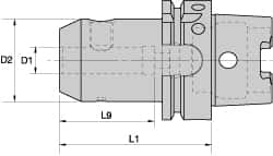 Kennametal - HSK100A Taper Shank 12mm Hole End Mill Holder/Adapter - 42mm Nose Diam, 80mm Projection, Through-Spindle Coolant - Exact Industrial Supply