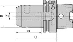 Kennametal - HSK100A Taper Shank 12mm Hole End Mill Holder/Adapter - 42mm Nose Diam, 80mm Projection, Through-Spindle Coolant - Exact Industrial Supply