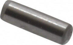 Made in USA - 1/16" Diam x 3/16" Pin Length Grade 8 Alloy Steel Standard Dowel Pin - Bright Finish, 1 Beveled & 1 Rounded End - Americas Industrial Supply