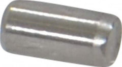 Made in USA - 3/32" Diam x 3/16" Pin Length Grade 8 Alloy Steel Standard Dowel Pin - Bright Finish, 1 Beveled & 1 Rounded End - Americas Industrial Supply