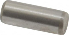 Made in USA - 3/32" Diam x 1/4" Pin Length Grade 8 Alloy Steel Standard Dowel Pin - Bright Finish, 1 Beveled & 1 Rounded End - Americas Industrial Supply