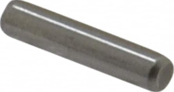 Made in USA - 3/32" Diam x 7/16" Pin Length Grade 8 Alloy Steel Standard Dowel Pin - Bright Finish, 1 Beveled & 1 Rounded End - Americas Industrial Supply