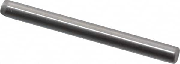 Made in USA - 3/32" Diam x 1" Pin Length Grade 8 Alloy Steel Standard Dowel Pin - Bright Finish, 1 Beveled & 1 Rounded End - Americas Industrial Supply