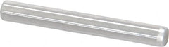Made in USA - 1/8" Diam x 1" Pin Length Grade 8 Alloy Steel Standard Dowel Pin - Bright Finish, C 47-58 & C 60 (Surface) Hardness, 1,840 Lb (Single Shear), 3,680 Lb (Double Shear) Breaking Strength, 1 Beveled & 1 Rounded End - Americas Industrial Supply