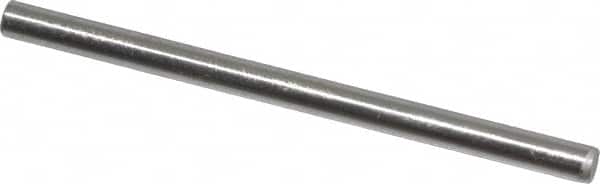 Made in USA - 1/8" Diam x 2" Pin Length Grade 8 Alloy Steel Standard Dowel Pin - Bright Finish, C 47-58 & C 60 (Surface) Hardness, 1,840 Lb (Single Shear), 3,680 Lb (Double Shear) Breaking Strength, 1 Beveled & 1 Rounded End - Americas Industrial Supply
