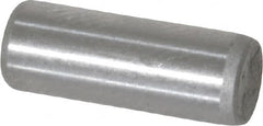 Made in USA - 3/16" Diam x 1/2" Pin Length Grade 8 Alloy Steel Standard Dowel Pin - Bright Finish, C 47-58 & C 60 (Surface) Hardness, 4,150 Lb (Single Shear), 8,300 Lb (Double Shear) Breaking Strength, 1 Beveled & 1 Rounded End - Americas Industrial Supply