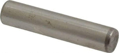 Made in USA - 3/16" Diam x 7/8" Pin Length Grade 8 Alloy Steel Standard Dowel Pin - Bright Finish, C 47-58 & C 60 (Surface) Hardness, 4,150 Lb (Single Shear), 8,300 Lb (Double Shear) Breaking Strength, 1 Beveled & 1 Rounded End - Americas Industrial Supply