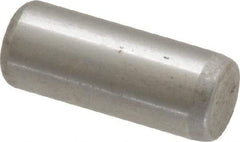 Made in USA - 1/4" Diam x 5/8" Pin Length Grade 8 Alloy Steel Standard Dowel Pin - Bright Finish, C 47-58 & C 60 (Surface) Hardness, 14,720 Lb (Double Shear), 7,360 Lb (Single Shear) Breaking Strength, 1 Beveled & 1 Rounded End - Americas Industrial Supply