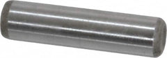 Made in USA - 1/4" Diam x 1" Pin Length Grade 8 Alloy Steel Standard Dowel Pin - Bright Finish, C 47-58 & C 60 (Surface) Hardness, 14,720 Lb (Double Shear), 7,360 Lb (Single Shear) Breaking Strength, 1 Beveled & 1 Rounded End - Americas Industrial Supply