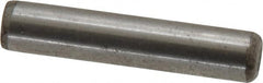 Made in USA - 1/4" Diam x 1-1/4" Pin Length Grade 8 Alloy Steel Standard Dowel Pin - Bright Finish, C 47-58 & C 60 (Surface) Hardness, 14,720 Lb (Double Shear), 7,360 Lb (Single Shear) Breaking Strength, 1 Beveled & 1 Rounded End - Americas Industrial Supply