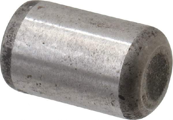 Made in USA - 5/16" Diam x 1/2" Pin Length Grade 8 Alloy Steel Standard Dowel Pin - Bright Finish, C 47-58 & C 60 (Surface) Hardness, 11,500 Lb (Single Shear), 23,000 Lb (Double Shear) Breaking Strength, 1 Beveled & 1 Rounded End - Americas Industrial Supply