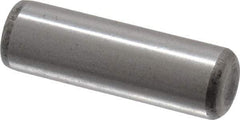 Made in USA - 5/16" Diam x 1" Pin Length Grade 8 Alloy Steel Standard Dowel Pin - Bright Finish, C 47-58 & C 60 (Surface) Hardness, 11,500 Lb (Single Shear), 23,000 Lb (Double Shear) Breaking Strength, 1 Beveled & 1 Rounded End - Americas Industrial Supply