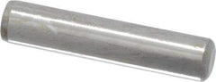 Made in USA - 5/16" Diam x 1-1/2" Pin Length Grade 8 Alloy Steel Standard Dowel Pin - Bright Finish, C 47-58 & C 60 (Surface) Hardness, 11,500 Lb (Single Shear), 23,000 Lb (Double Shear) Breaking Strength, 1 Beveled & 1 Rounded End - Americas Industrial Supply