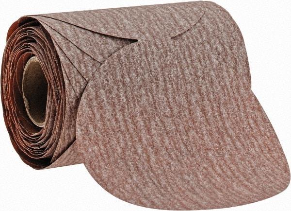 Norton - 3-1/2" Diam, 220 Grit Aluminum Oxide Adhesive PSA Disc - Fine Grade, Orange, B Weighted Backing, Flexible - Americas Industrial Supply