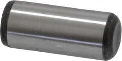 Made in USA - 3/8" Diam x 7/8" Pin Length Grade 8 Alloy Steel Standard Dowel Pin - Bright Finish, C 47-58 & C 60 (Surface) Hardness, 16,550 Lb (Single Shear), 33,100 Lb (Double Shear) Breaking Strength, 1 Beveled & 1 Rounded End - Americas Industrial Supply