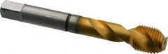 Guhring - 1/2-20 UNF 2 Flute 2B Modified Bottoming Spiral Flute Tap - Cobalt, TiN Finish, 3.381" OAL, Right Hand Flute, Right Hand Thread, Series 3935 - Americas Industrial Supply
