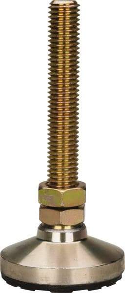 Gibraltar - 5/8-11 Bolt Thread, Studded Pivotal Stud Mount Leveling Pad & Mount - 6,000 Max Lb Capacity, 2-1/2" Base Diam - Americas Industrial Supply