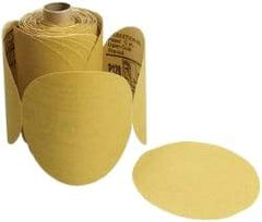 3M - 5" Diam, 80 Grit FEPA, Aluminum Oxide Adhesive PSA Disc - Gold, C Weighted Backing, Flexible, 12,000 Max RPM - Americas Industrial Supply