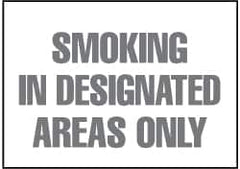 NMC - "Smoking in Designated Areas Only", 10" Long x 14" Wide, Rigid Plastic Safety Sign - Rectangle, 0.05" Thick, Use for Smoking Regulations - Americas Industrial Supply