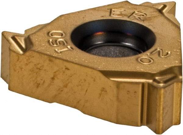 Seco - 16ER External Right Hand ISO Laydown Threading Insert - Grade CP500, TiAlN/TiN Coated Carbide, 9.53mm Inscribed Circle - Americas Industrial Supply