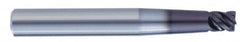 Kennametal - 1/4" Diam, 1/4" LOC, 4 Flute Solid Carbide 0.03" Corner Radius Roughing End Mill - AlTiN Finish, 4" OAL, 3/8" Shank Diam, Single End, Centercutting, 45° Helix - Americas Industrial Supply