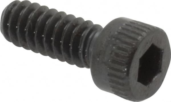 Made in USA - #6-32 UNC Hex Socket Drive, Socket Cap Screw - Alloy Steel, Black Oxide Finish, Fully Threaded, 3/8" Length Under Head - Americas Industrial Supply