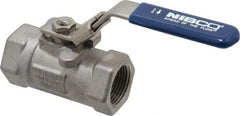 NIBCO - 3/4" Pipe, Reduced Port, Carbon Steel Fire Safe Ball Valve - 1 Piece, Inline - One Way Flow, FNPT x FNPT Ends, Locking Lever Handle, 2,000 WOG - Americas Industrial Supply