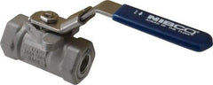 NIBCO - 1/4" Pipe, Reduced Port, Carbon Steel Standard Ball Valve - 1 Piece, Inline - One Way Flow, FNPT x FNPT Ends, Locking Lever Handle, 2,000 WOG - Americas Industrial Supply