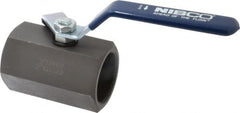 NIBCO - 2" Pipe, Carbon Steel Standard Ball Valve - 1 Piece, Inline - One Way Flow, FNPT x FNPT Ends, Lever Handle, 1,500 WOG - Americas Industrial Supply