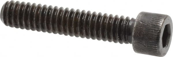 Made in USA - 1/4-20 UNC Hex Socket Drive, Socket Cap Screw - Alloy Steel, Black Oxide Finish, Fully Threaded, 1-1/4" Length Under Head - Americas Industrial Supply
