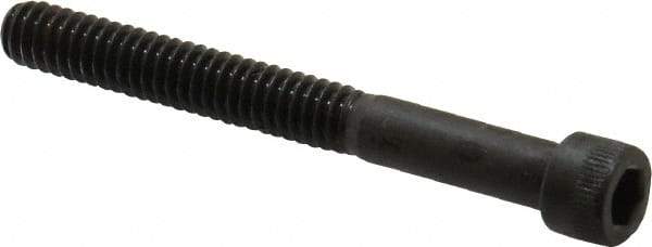 Made in USA - 1/4-20 UNC Hex Socket Drive, Socket Cap Screw - Alloy Steel, Black Oxide Finish, Partially Threaded, 2-1/4" Length Under Head - Americas Industrial Supply