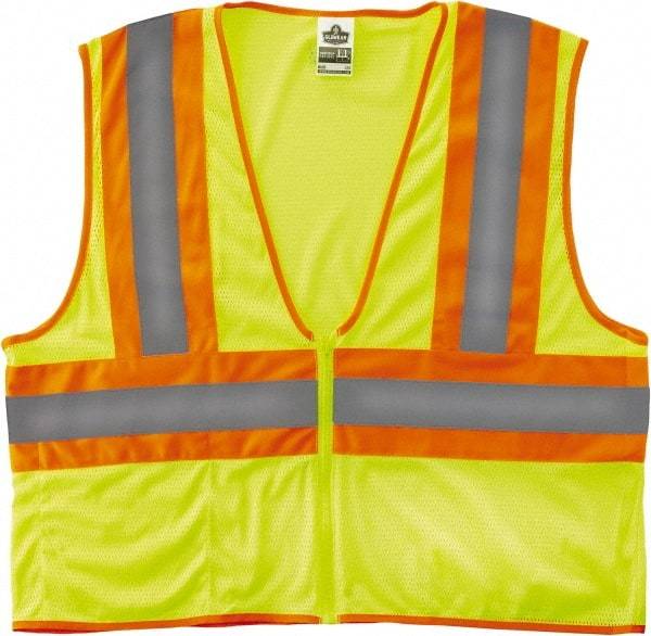 Ergodyne - Size 2X/3XL High Visibility Orange Mesh General Purpose Vest - 52 to 58" Chest, ANSI/ISEA 107, Zipper Closure, 1 Pocket, Polyester - Americas Industrial Supply