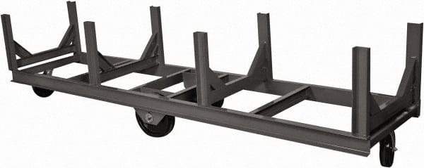 Durham - 10,000 Lb Capacity Steel Bar Cradle Truck - Steel Deck, 96" OAW, Phenolic Casters - Americas Industrial Supply