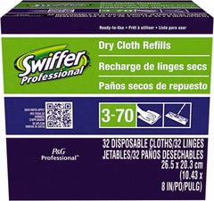 Swiffer - White Mop Refill - 8" Long x 10-5/8" Wide Head, Microfiber Head - Americas Industrial Supply