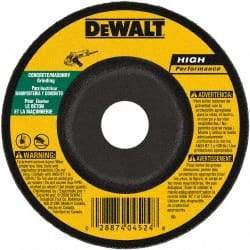 DeWALT - 24 Grit, 7" Wheel Diam, 1/4" Wheel Thickness, 7/8" Arbor Hole, Type 27 Depressed Center Wheel - Silicon Carbide, Resinoid Bond, 8,700 Max RPM - Americas Industrial Supply