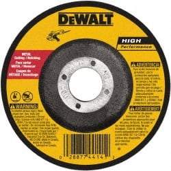 DeWALT - 24 Grit, 7" Wheel Diam, 3/32" Wheel Thickness, 7/8" Arbor Hole, Type 27 Depressed Center Wheel - Aluminum Oxide, Resinoid Bond, 8,700 Max RPM - Americas Industrial Supply