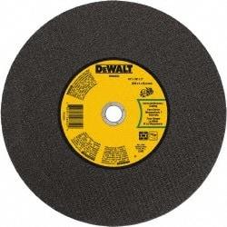 DeWALT - 14" 24 Grit Silicon Carbide Cutoff Wheel - 1/8" Thick, 1" Arbor, 5,500 Max RPM, Use with Gas Powered Saws - Americas Industrial Supply