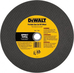 DeWALT - 12" 24 Grit Silicon Carbide Cutoff Wheel - 1/8" Thick, 1" Arbor, 6,400 Max RPM, Use with Gas Powered Saws - Americas Industrial Supply