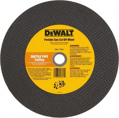 DeWALT - 12" 24 Grit Aluminum Oxide Cutoff Wheel - 1/8" Thick, 20mm Arbor, 6,400 Max RPM, Use with Gas Powered Saws - Americas Industrial Supply