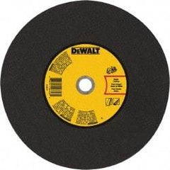 DeWALT - 14" 24 Grit Aluminum Oxide Cutoff Wheel - 1/8" Thick, 20mm Arbor, 5,500 Max RPM, Use with Gas Powered Saws - Americas Industrial Supply
